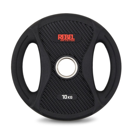 Диск олимпийский обрезиненный с двумя хватами 10 кг REBEL