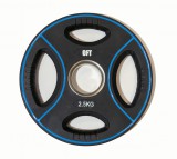 Диск олимпийский полиуретановый черный с четырьмя хватами 2.5 кг Original Fit.Tools ф50 мм