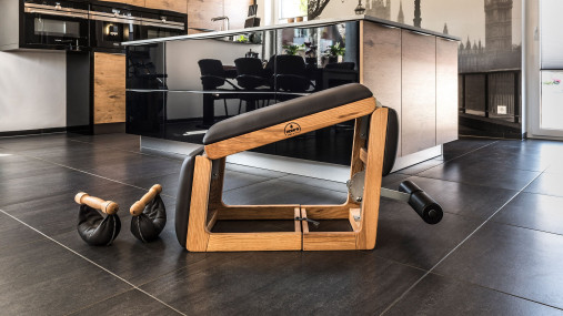 Универсальная скамья 3-в-1 NOHrD TriaTrainer, материал каркаса: орех, обивка: натуральная кожа