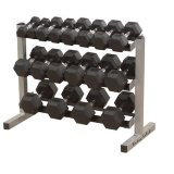 Горизонтальная трехрядная стойка для гантелей Body-Solid GDR363